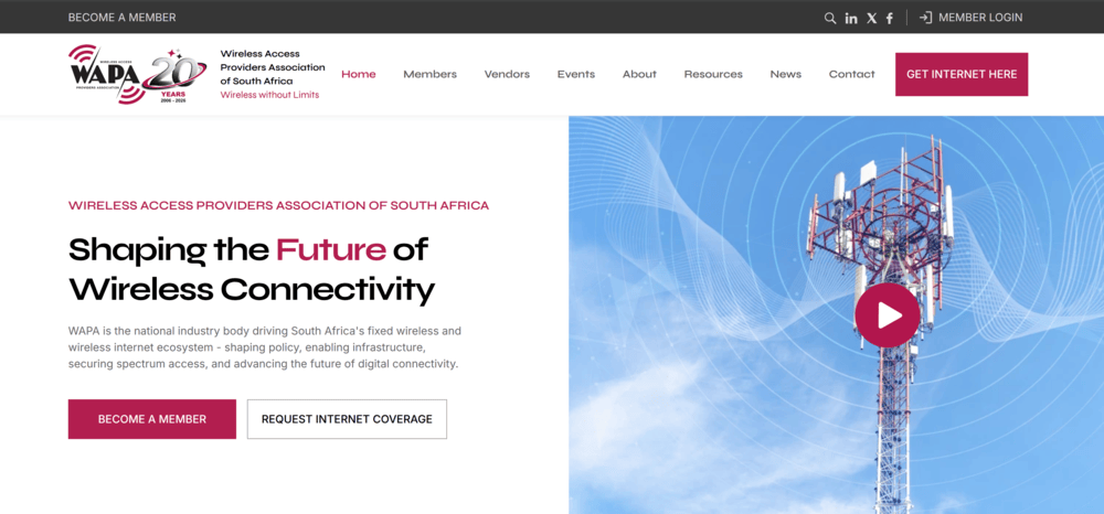 WAPA Website Screenshot