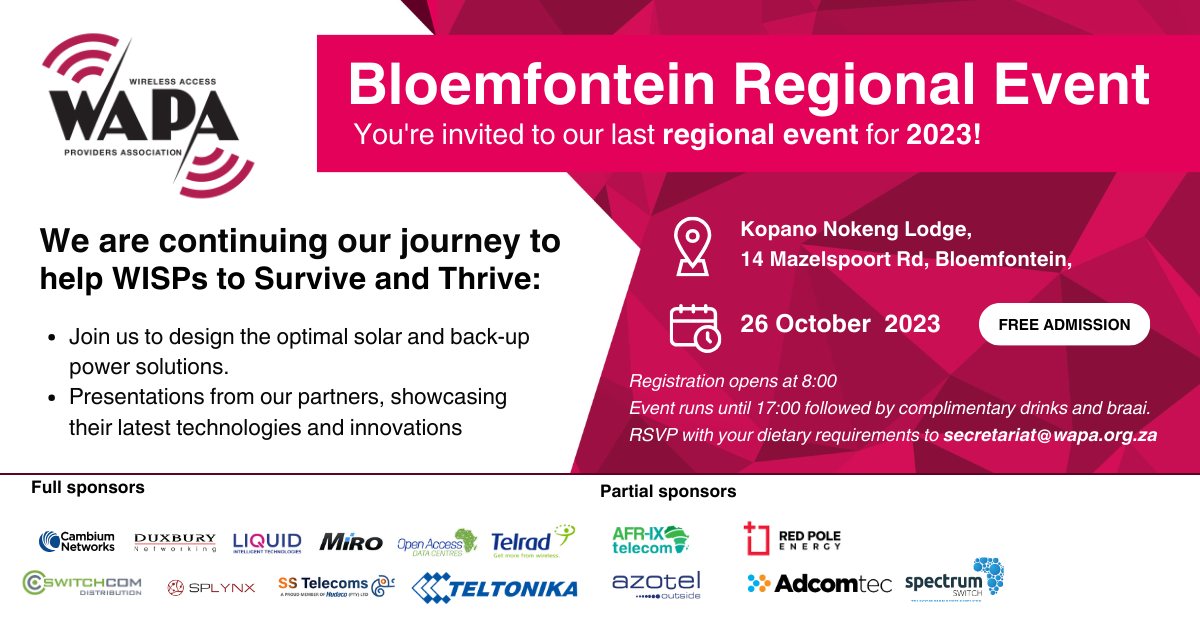 Bloemfontein Regional Event